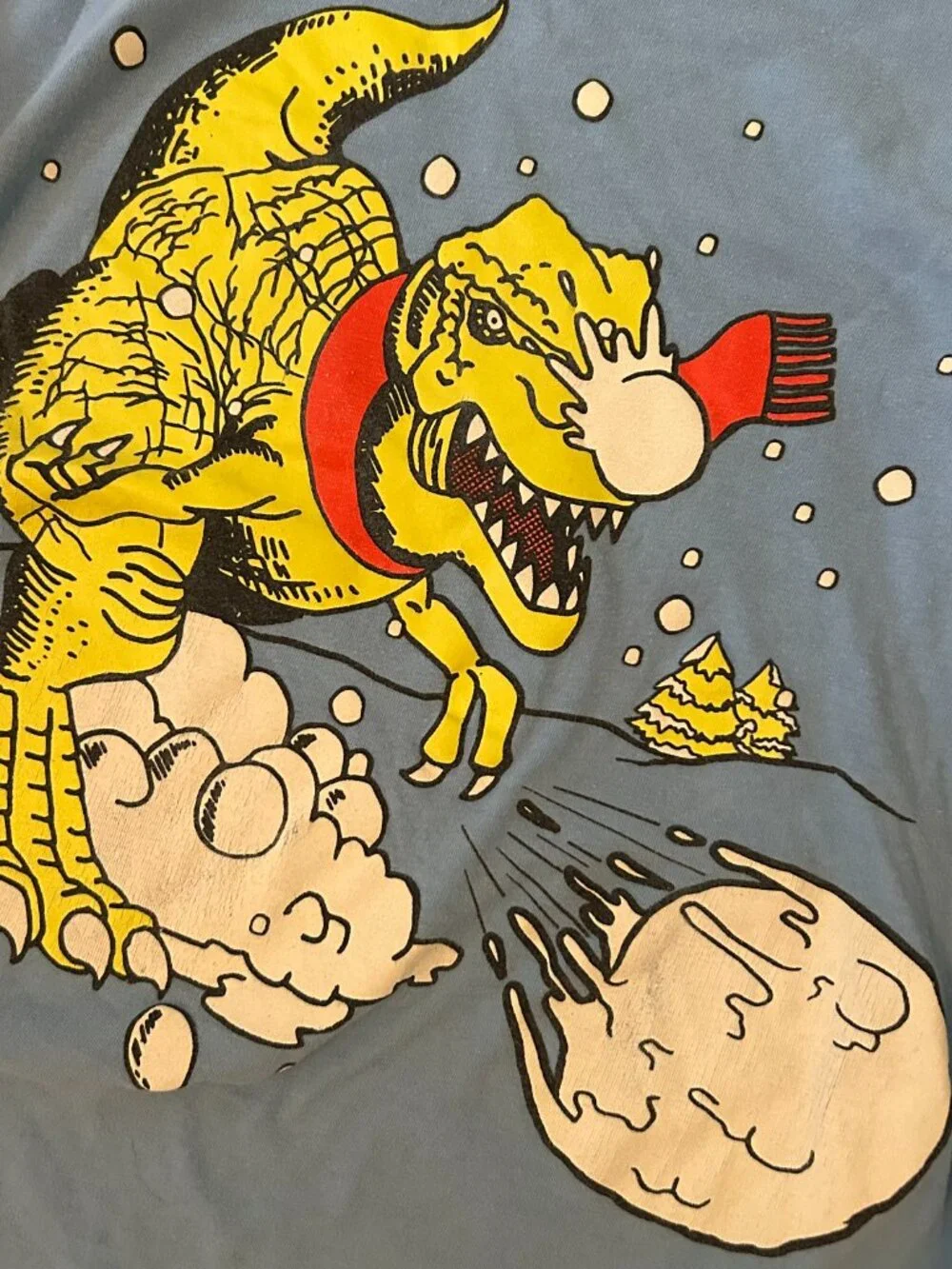 The Children's Place Boys Long Sleeve Dino Snowball Graphic Tee Boys Size Medium